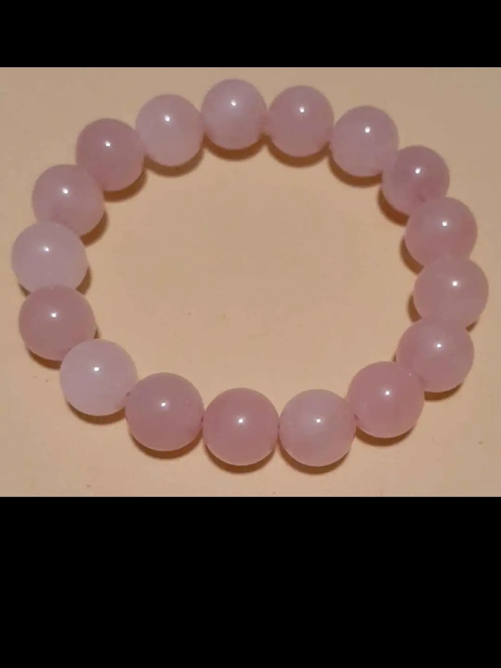 Rose Quartz Beaded Stretch Bracelet - Pink